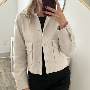 Zara Women's Light Cream Utility Jacket